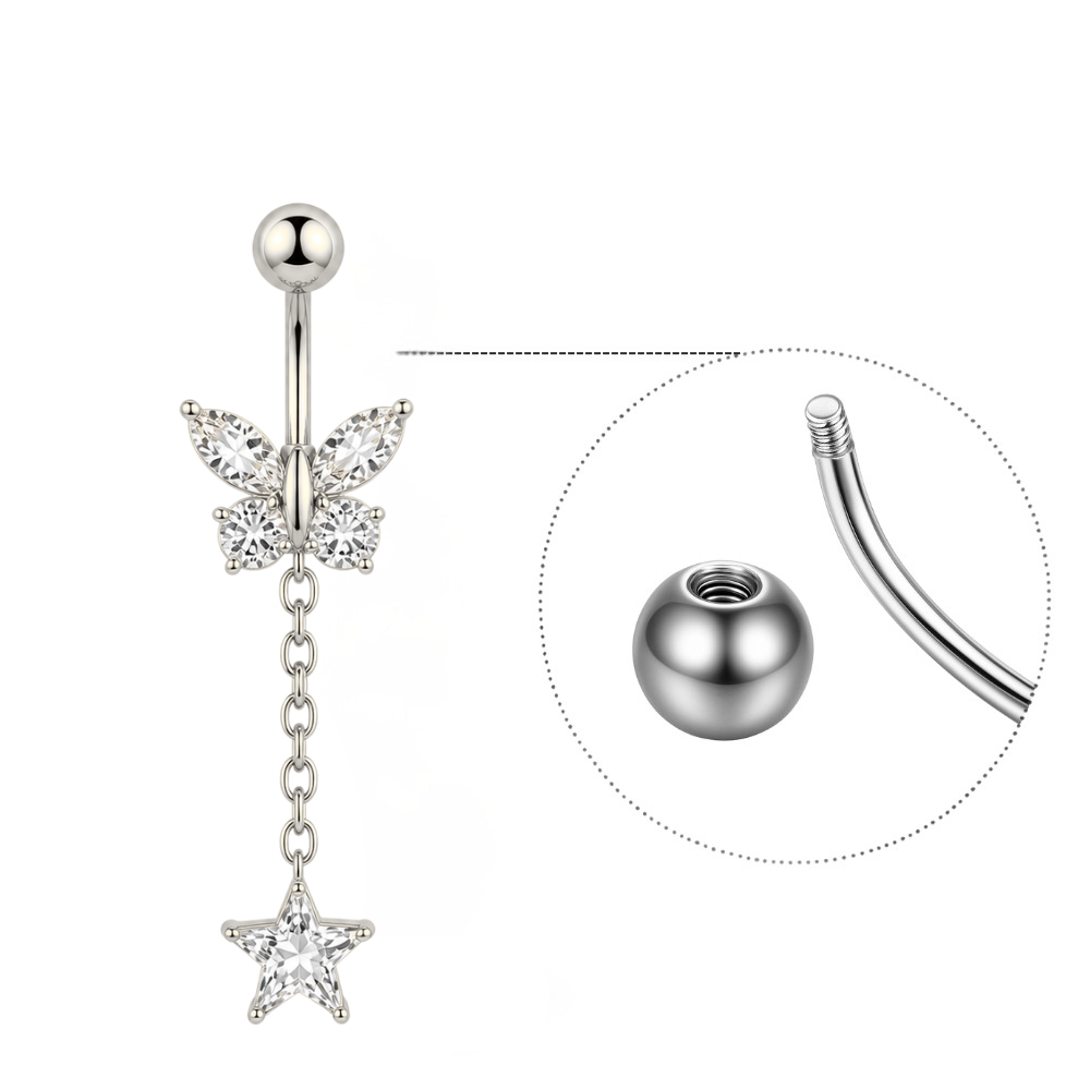 Butterfly Chain Navel Piercing β’ Titanium