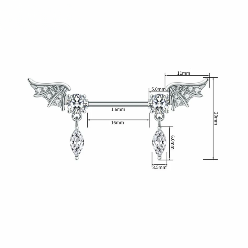 Hängendes Brustwarzenpiercing • Titan • 2 Stk.