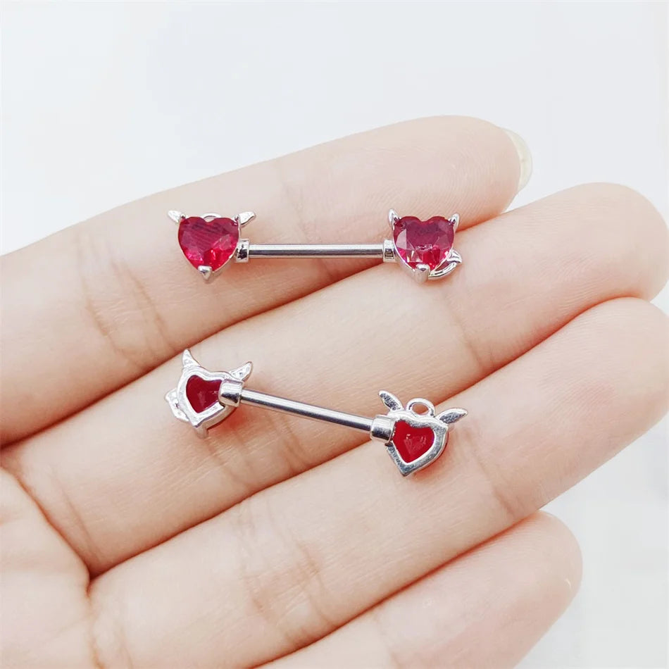 Demon Nipple Piercing β’ Titanium β’ 2 PCS