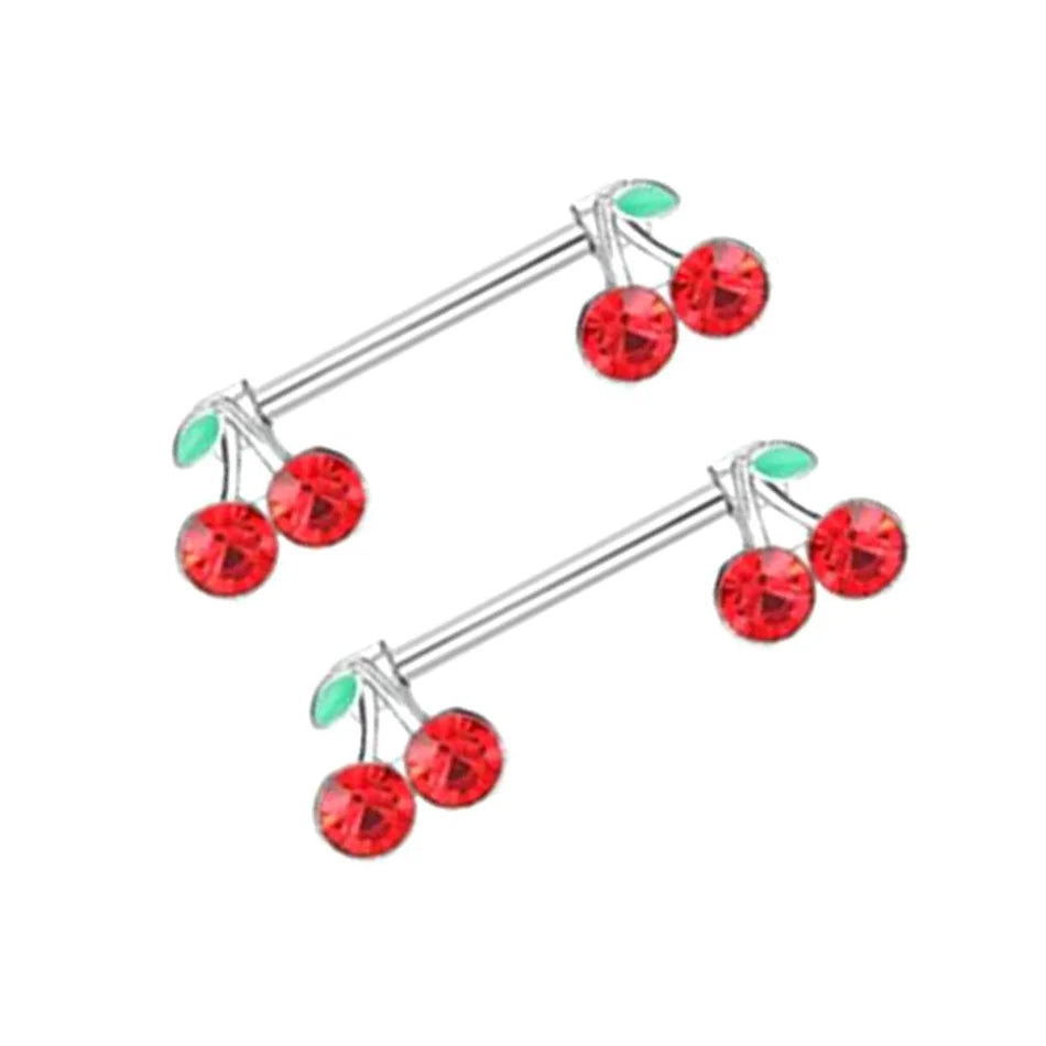 Cherry Nipple Piercing β’ Titanium β’ 2 PCS