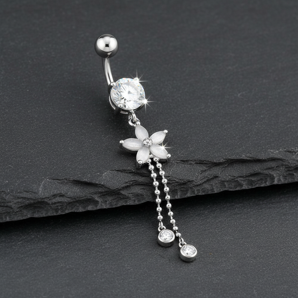 Piercing all'ombelico con catena • Titanio