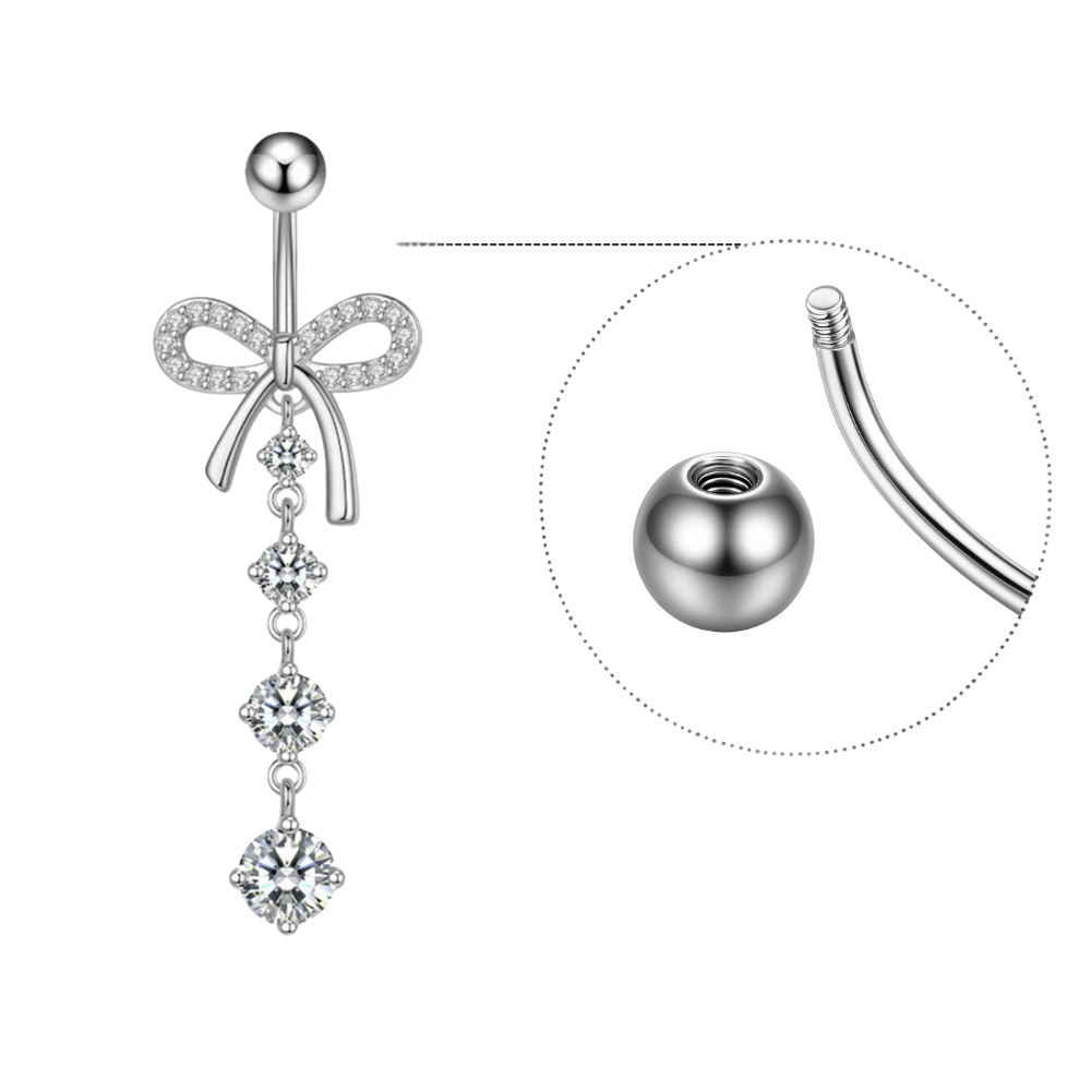Titan-Bauchnabelpiercing mit Schleife
