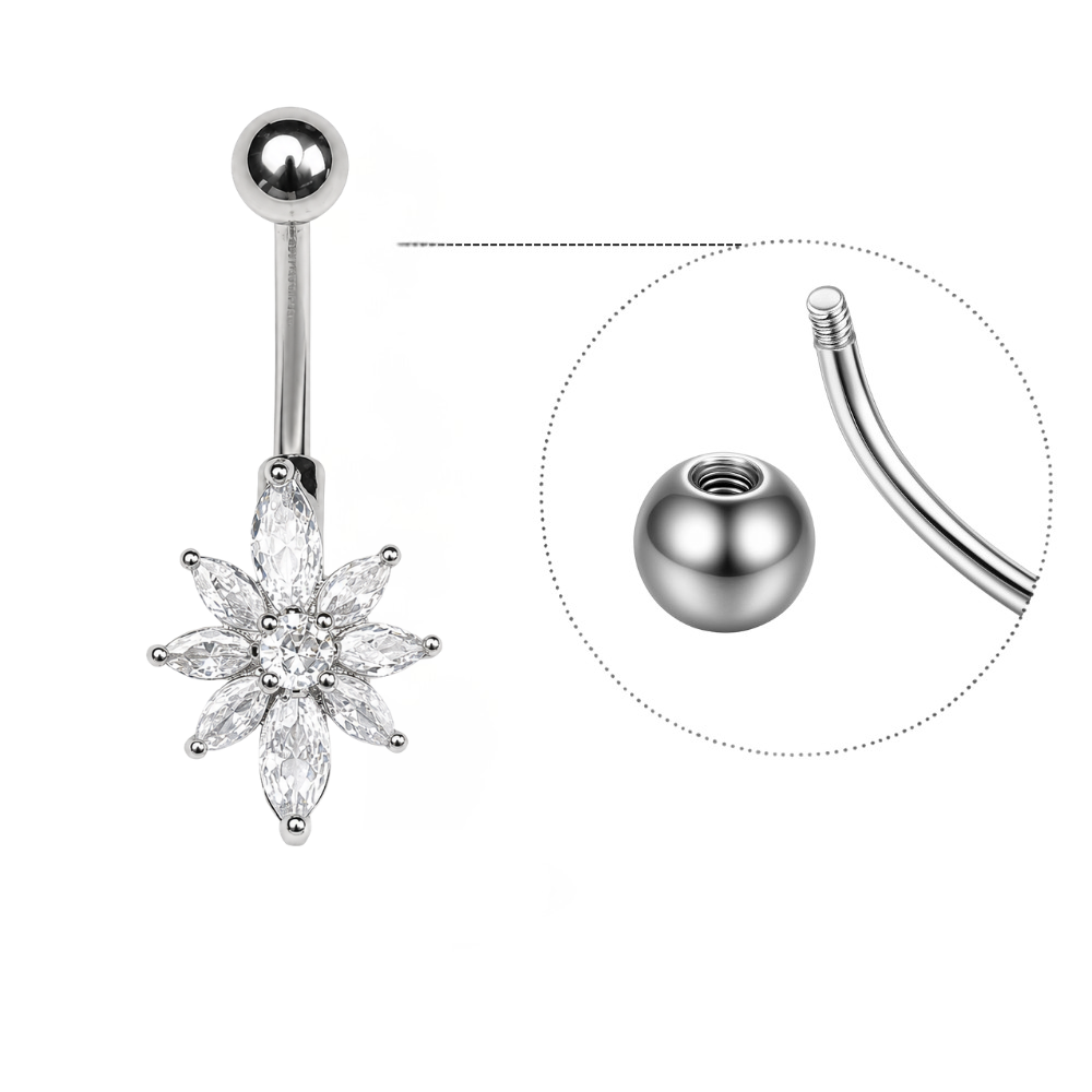 Piercing para ombligo de titanio con estrella