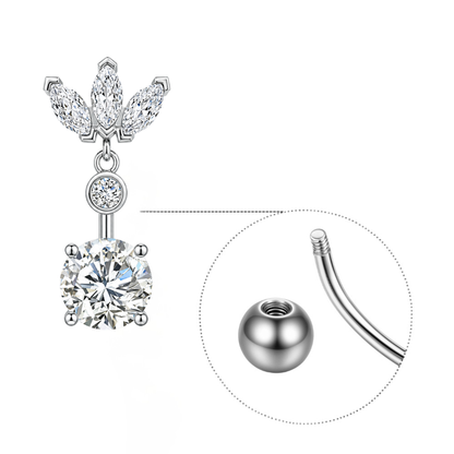 Schwebe-Bauchnabelpiercing aus Titan (Reverse)