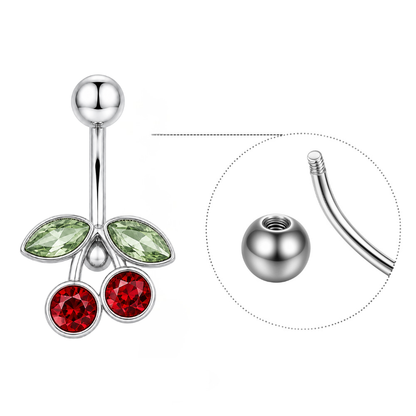 Kirsch-Bauchnabelpiercing • Titan