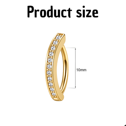 Piercing para ombligo con cristal • Titanio