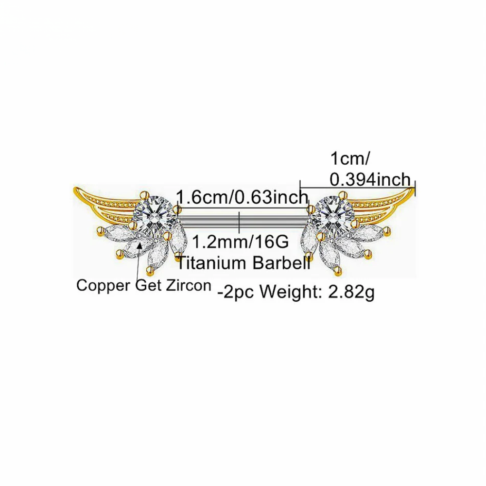 Angel-Brustwarzenpiercing • Titan • 2 Stk.