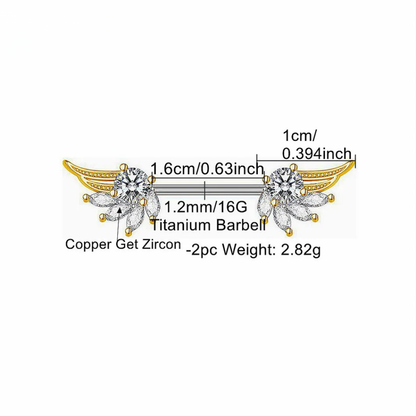 Angel-Brustwarzenpiercing • Titan • 2 Stk.