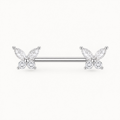 Piercing de mariposa para pezón • Titanio • 2 piezas