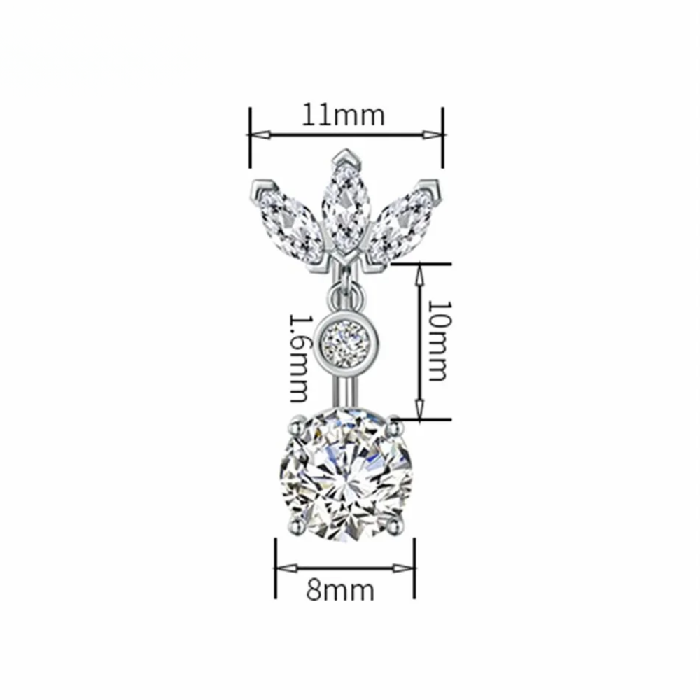 Schwebe-Bauchnabelpiercing aus Titan (Reverse)