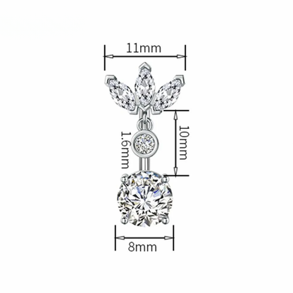 Schwebe-Bauchnabelpiercing aus Titan (Reverse)