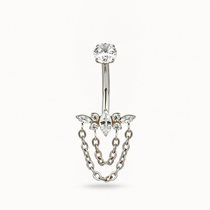Piercing de titanio para el ombligo • Diseño de cadena