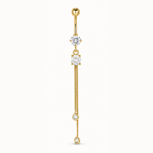 Titan-Bauchnabelpiercing mit Hängekette