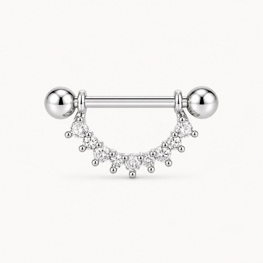 Strass-Brustwarzenpiercing • Titan • 2 Stk.