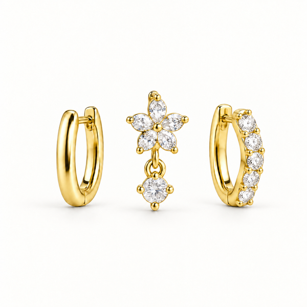 Set de Pendientes Celestial Sparkle – Titanio