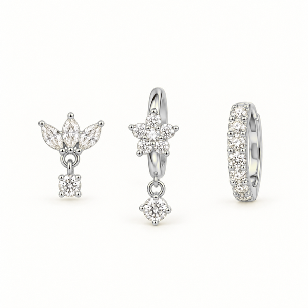 Set de pendientes Signature Sparkle – Titanio