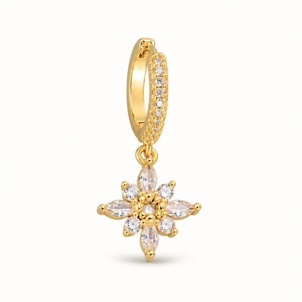 Pendiente de flor brillante • Acero inoxidable