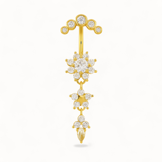 Triple Flower Navel Piercing • Titanium