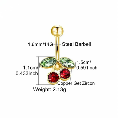 Kirsch-Bauchnabelpiercing • Titan