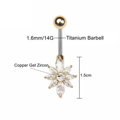 Piercing para ombligo de titanio con estrella