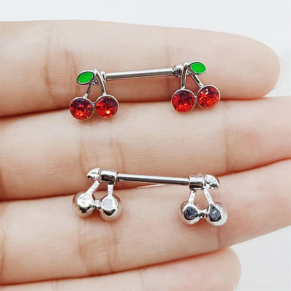 Piercing de pezón de cereza • Titanio • 2 piezas