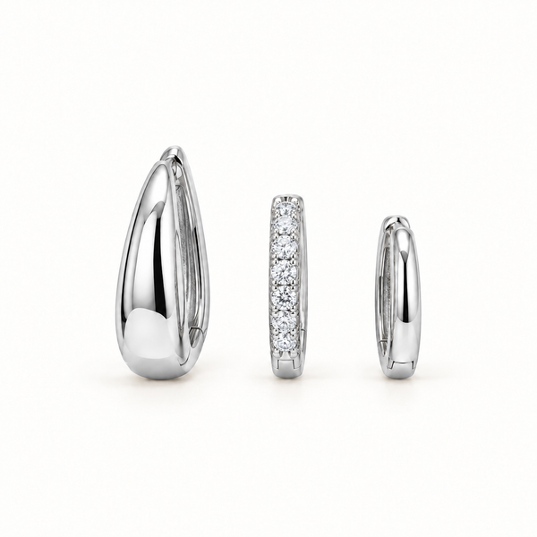 Trío de pendientes Chic – Titanio