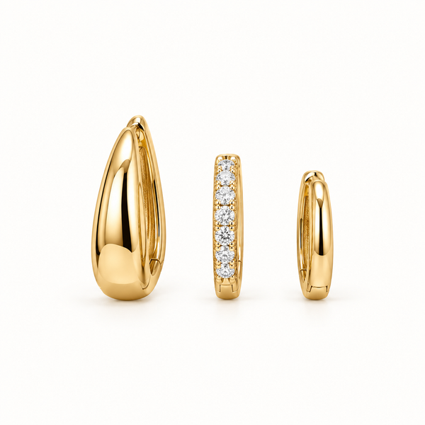 Trío de pendientes Chic – Titanio