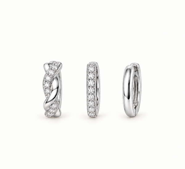 Set de pendientes de aro esenciales – Titanio