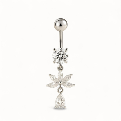 Piercing per ombelico in titanio con zirconi