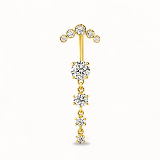 Elegantes Bauchnabelpiercing aus Titan mit Zirkonia
