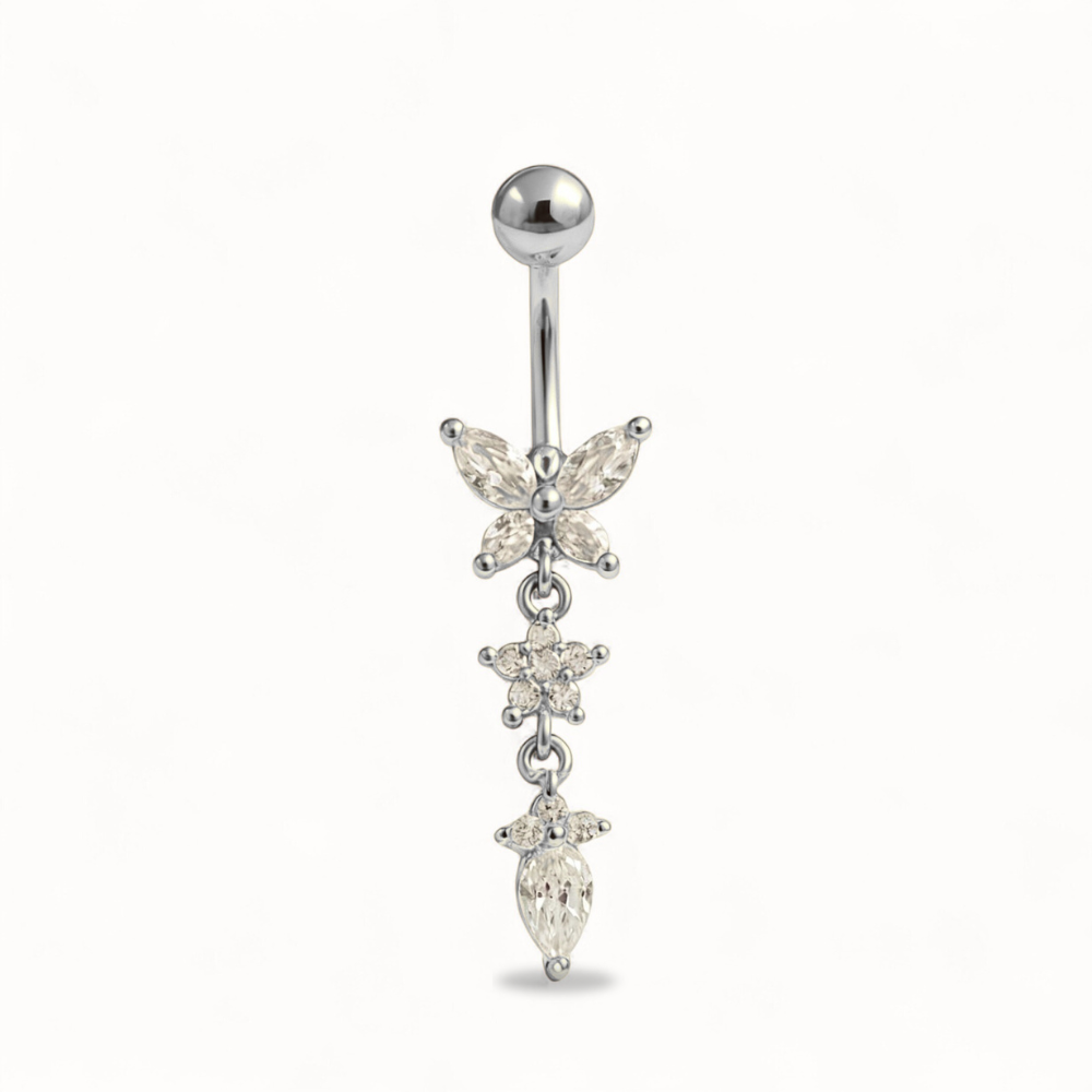 Piercing para ombligo de mariposa • Titanio • Colgante