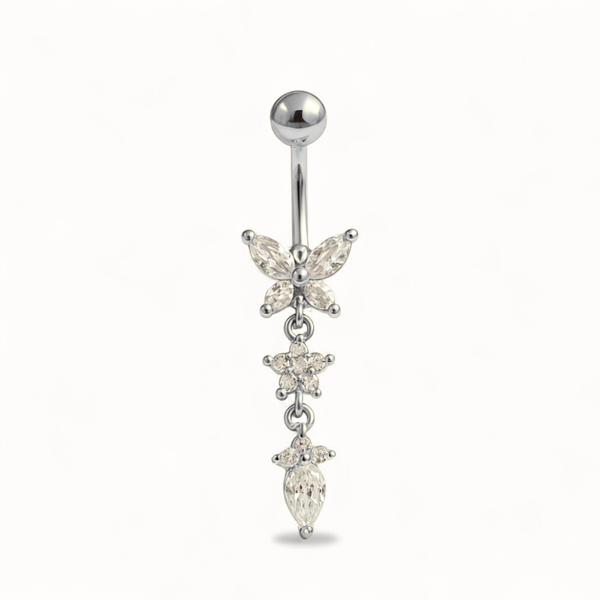 Piercing para ombligo de mariposa • Titanio • Colgante