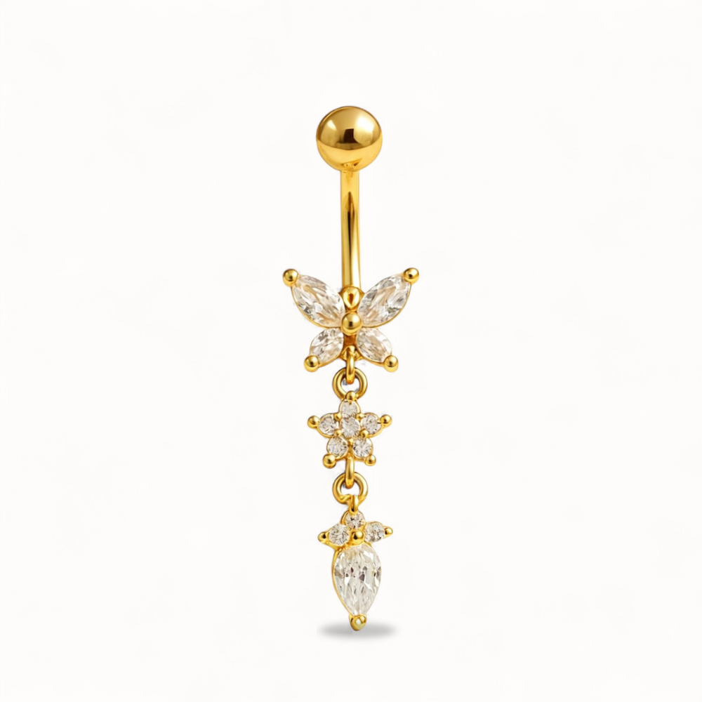 Piercing para ombligo de mariposa • Titanio • Colgante