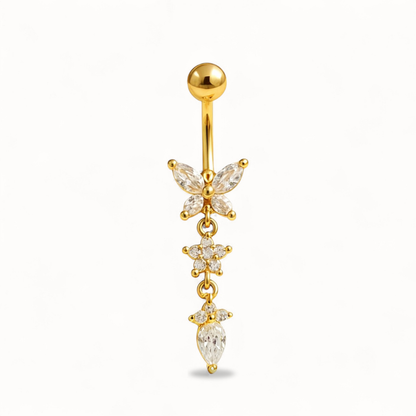 Piercing para ombligo de mariposa • Titanio • Colgante