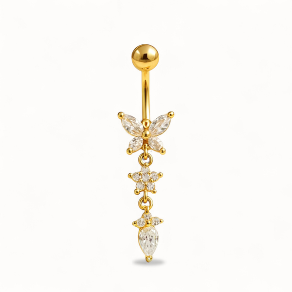 Piercing para ombligo de mariposa • Titanio • Colgante