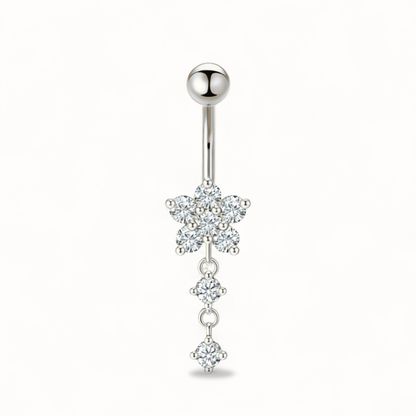 Piercing per ombelico in titanio con zirconi