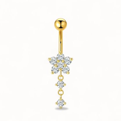 Piercing per ombelico in titanio con zirconi