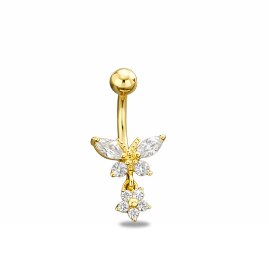 Piercing para ombligo de titanio con circonita